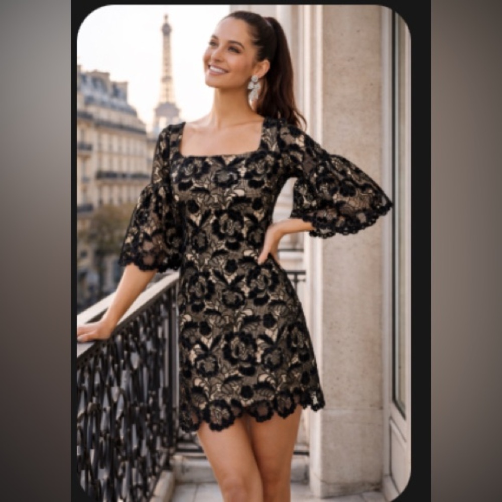 Mestiza New York Vivienne Black Lace Dress size XL